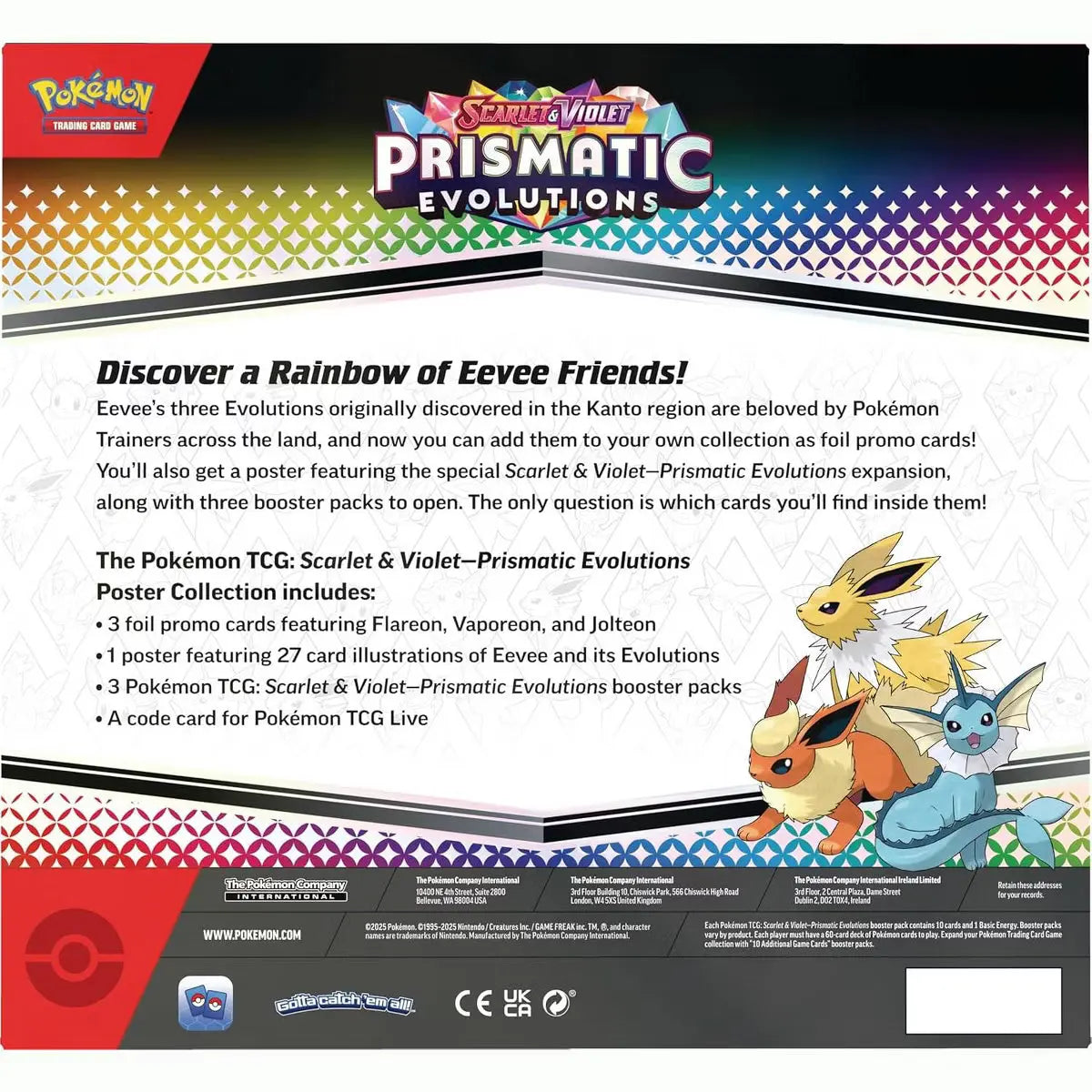 Pokemon TCG: Scarlet & Violet Prismatic Evolutions Poster Collection Enforce Records